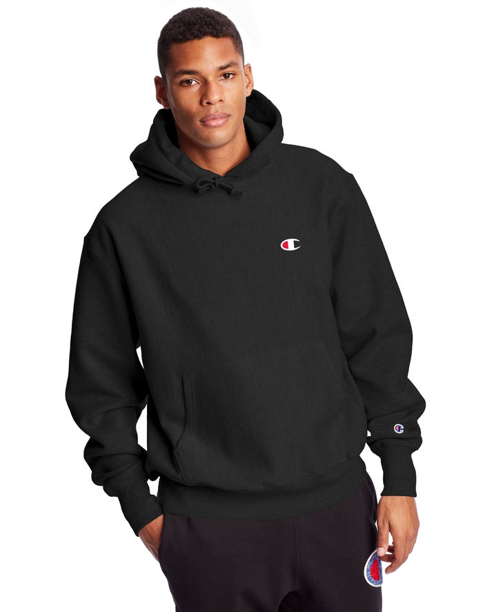 Champion Hoodie Heren - Zwart - Reverse Weave C Logo ( 178965-UOL )